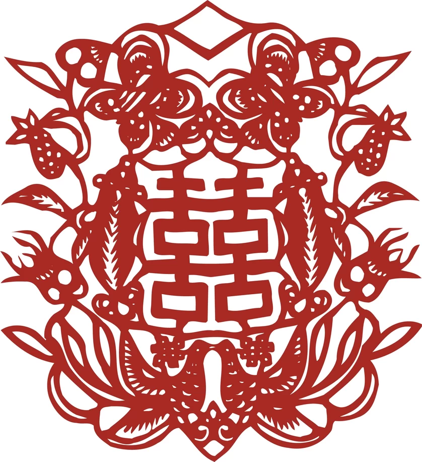 中国风中式传统喜庆民俗人物动物窗花剪纸插画边框AI矢量PNG素材【2800】